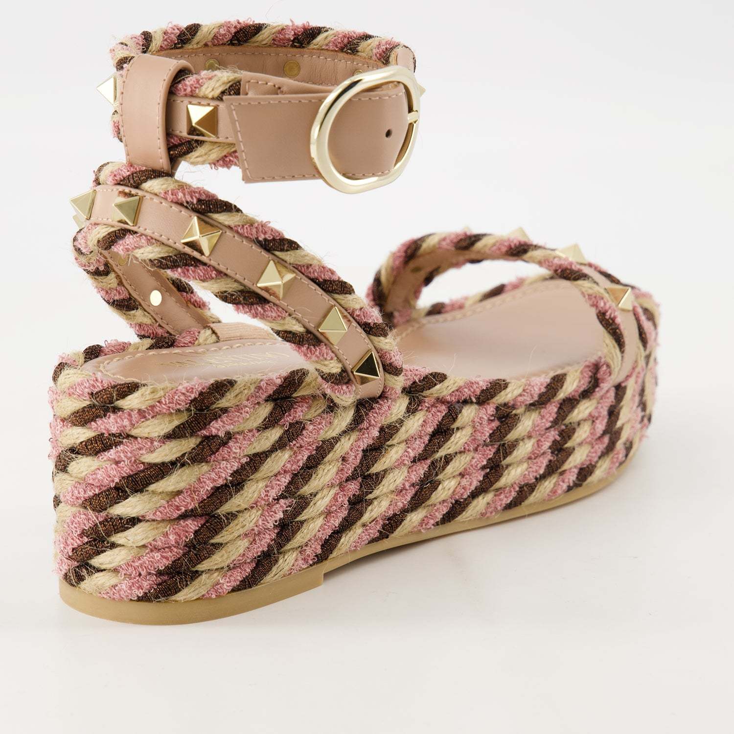 Valentino Rockstud 45 Leather Sandal In Nude