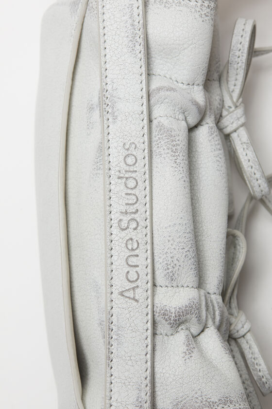 Acne Studios Multipocket Micro Vintage Grained-leather Top Handle Bag In Gray