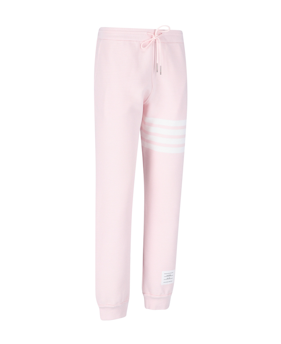 Thom Browne 4-bar Cotton Sweatpants In Pink