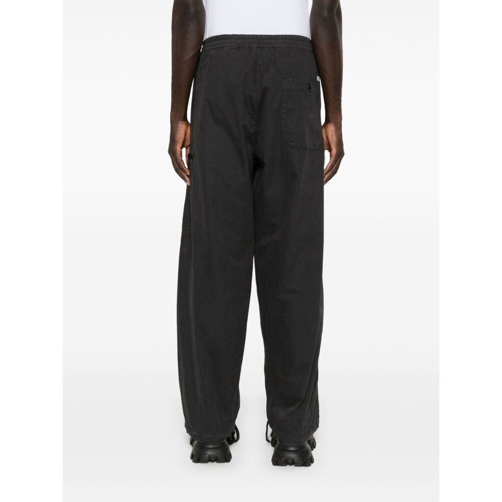 C.p. Company Lens Cotton Cargo Trousers In Black