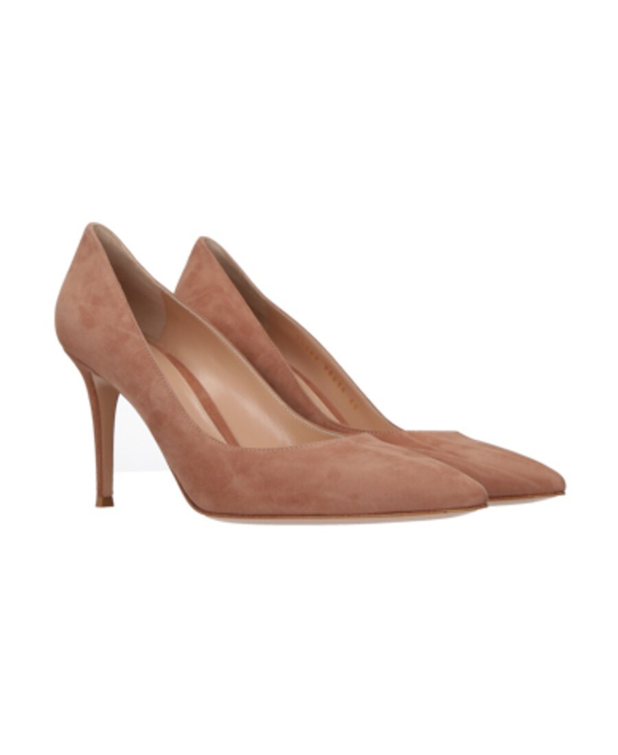 Gianvito Rossi Pointed-toe 85mm Leather Pumps In Nude