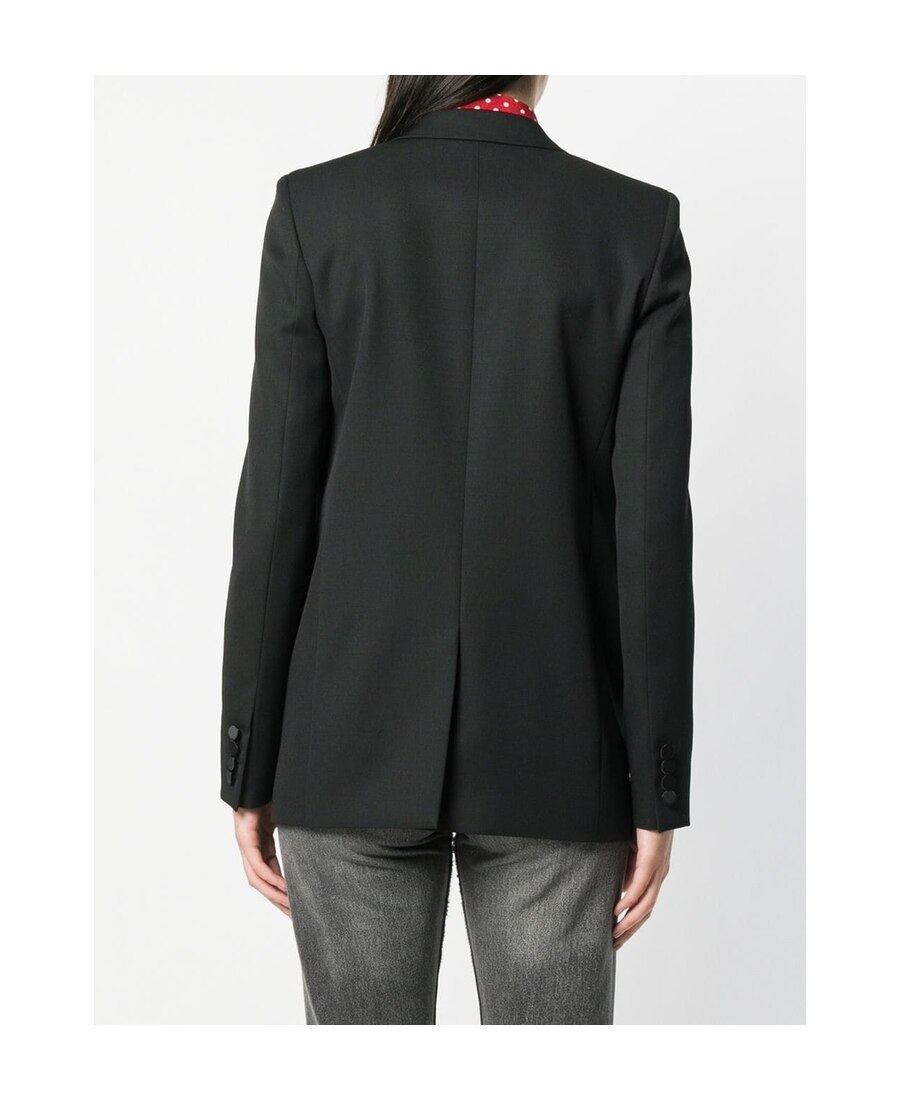 Saint Laurent Wool Gabardine Classic Blazer In Black