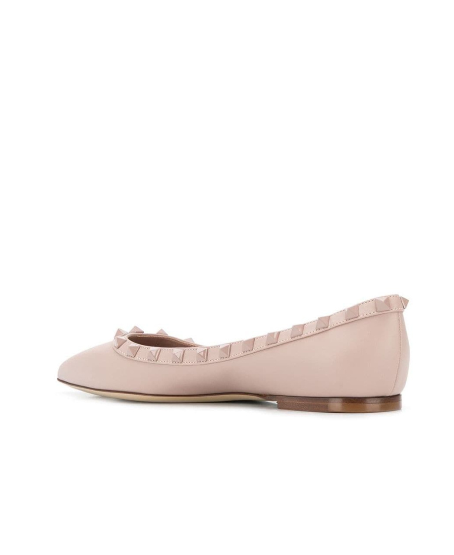 Valentino Garavani Patent Rockstud Ballet Flat Woman Poudre 40 In Nude