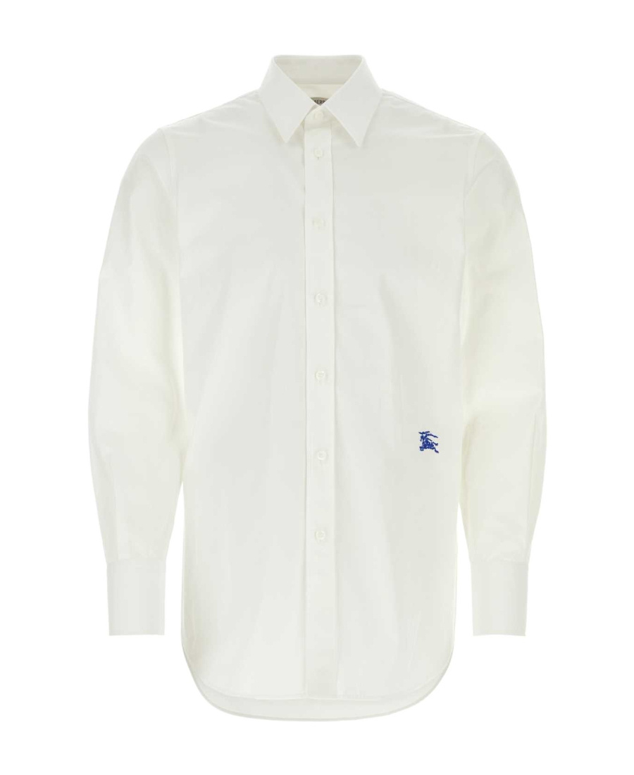 Burberry Equestrian Knight-motif Cotton Shirt In White