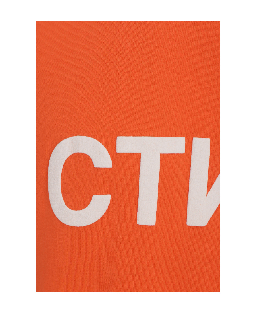 Heron Preston Logo Printed Crewneck T-shirt In Orange
