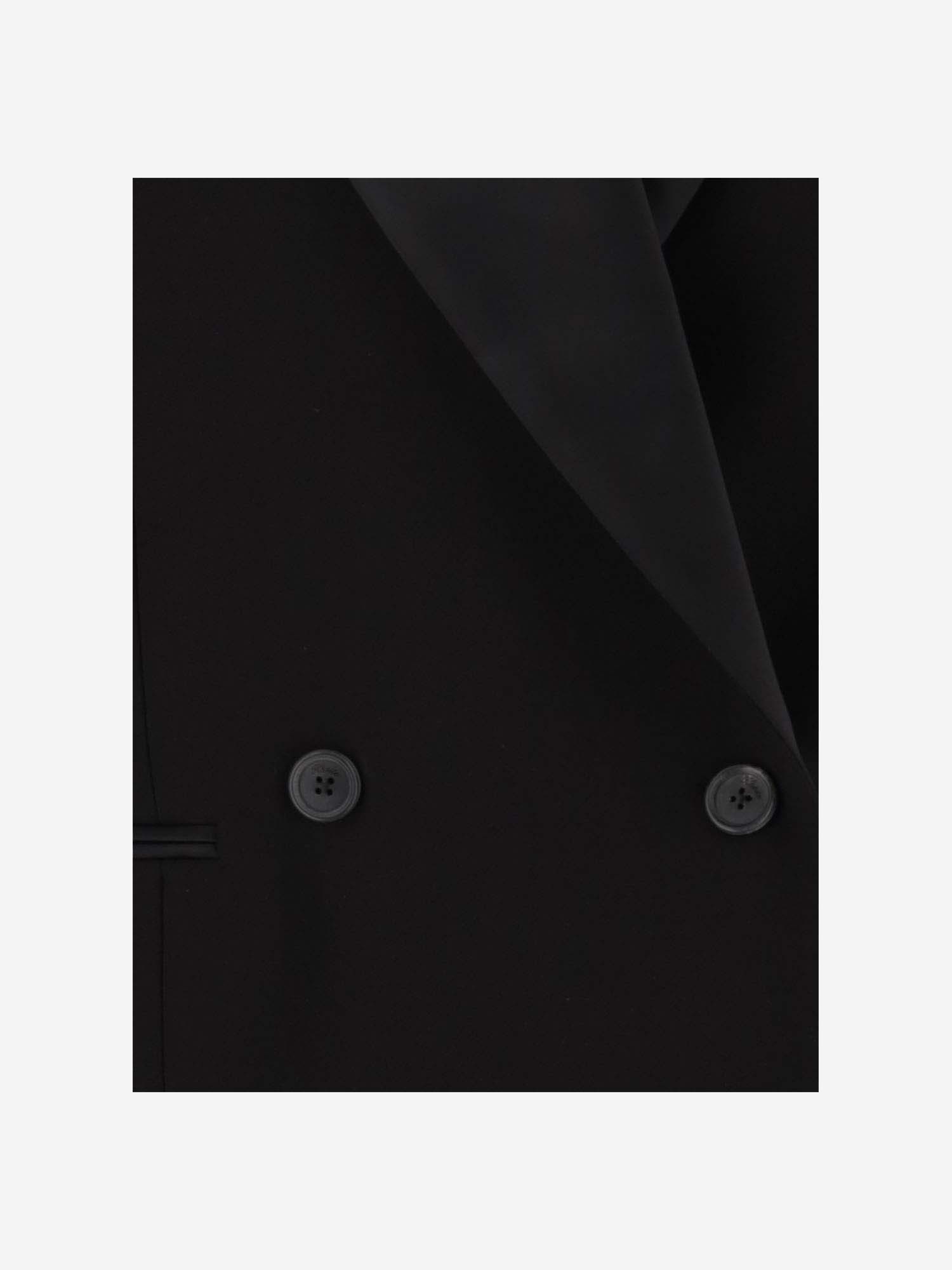 Khaite Malek Asymmetrical-lapels Double-breasted Blazer In Black