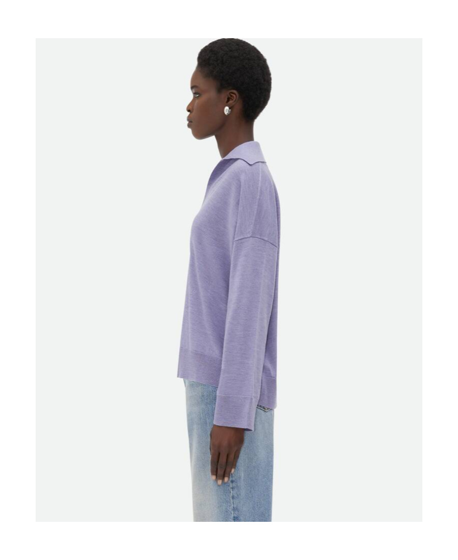 Bottega Veneta Bv Embroidered Knit Polo Shirt In Blue