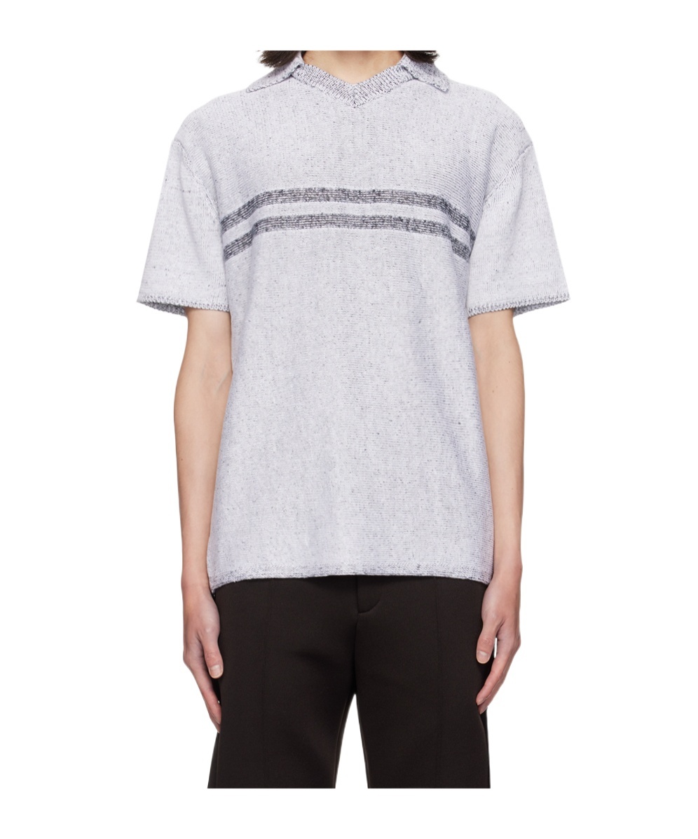 Ferragamo Jacquard Striped T-shirt In White