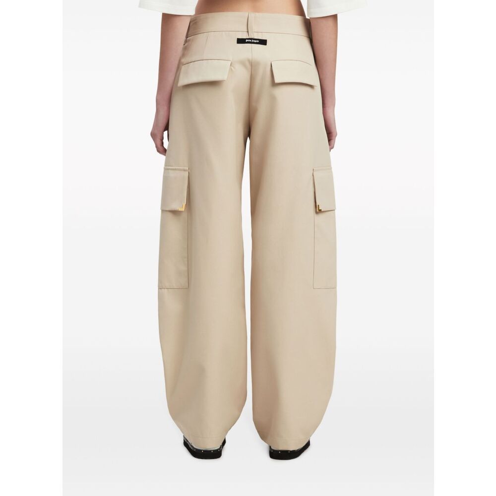 Palm Angels Carrot-cut Mid-rise Trousers In Nude