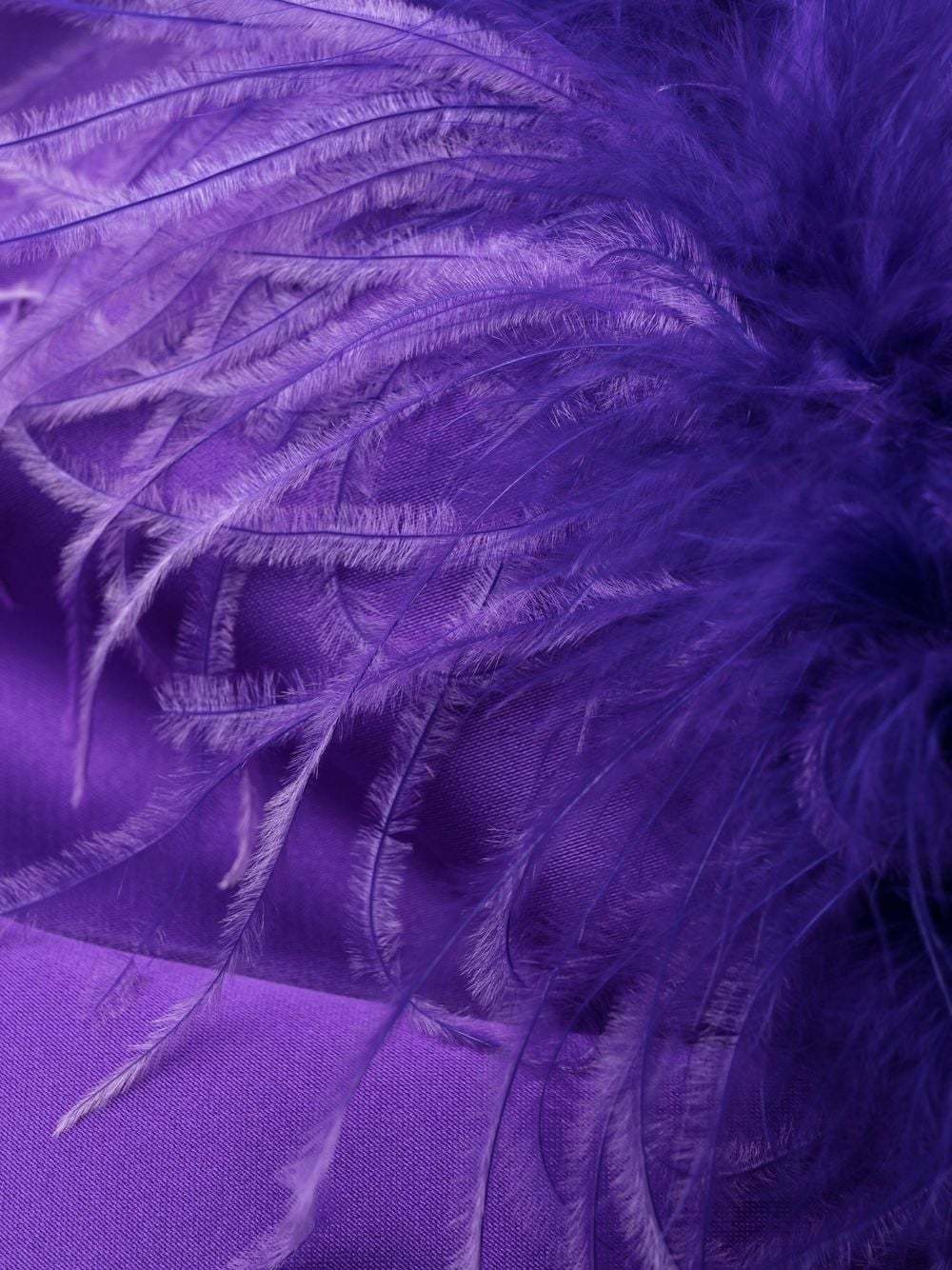 P.a.r.o.s.h Feather-trim Satin Dress In Purple