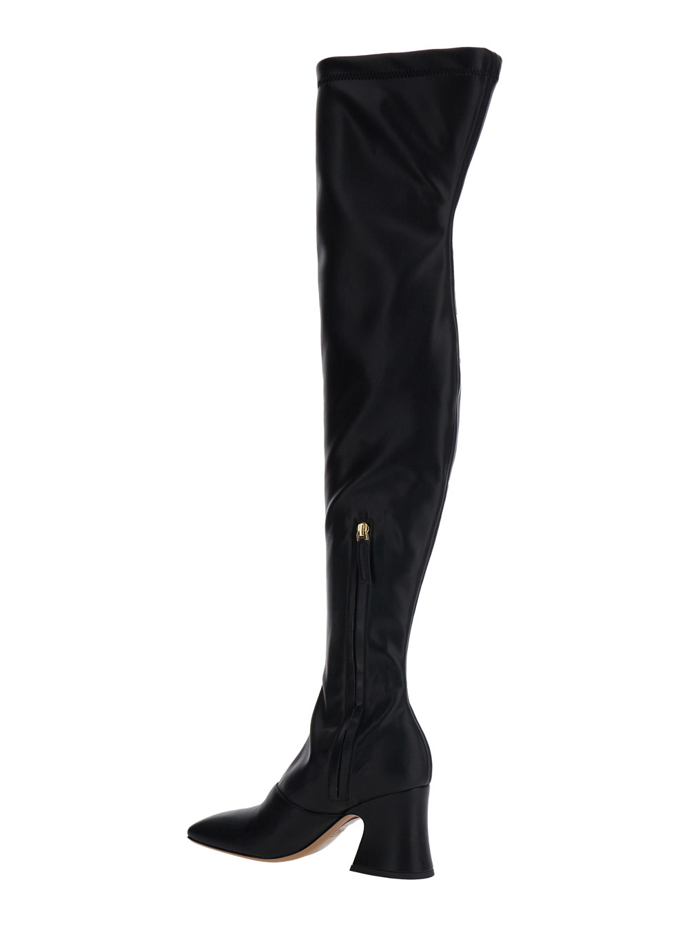 Chloé 80mm Janis Stretch-leather Square-toe Boots In Black
