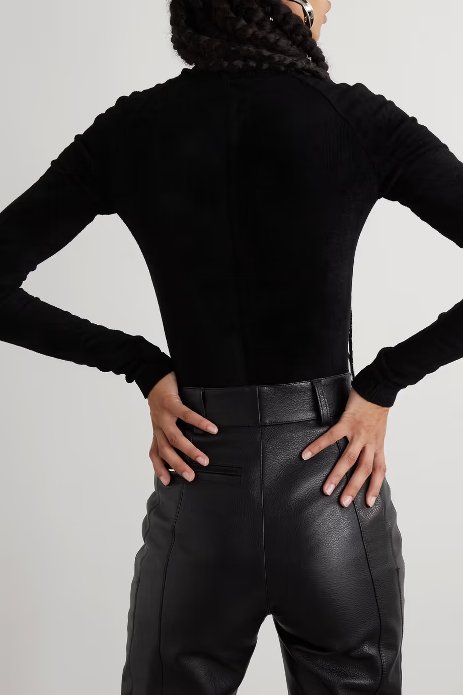 Alaïa Elastic High-collar Jumpsuit In Black