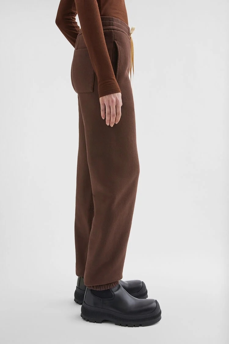Jil Sander Cotton Terry Track Pants In Brown