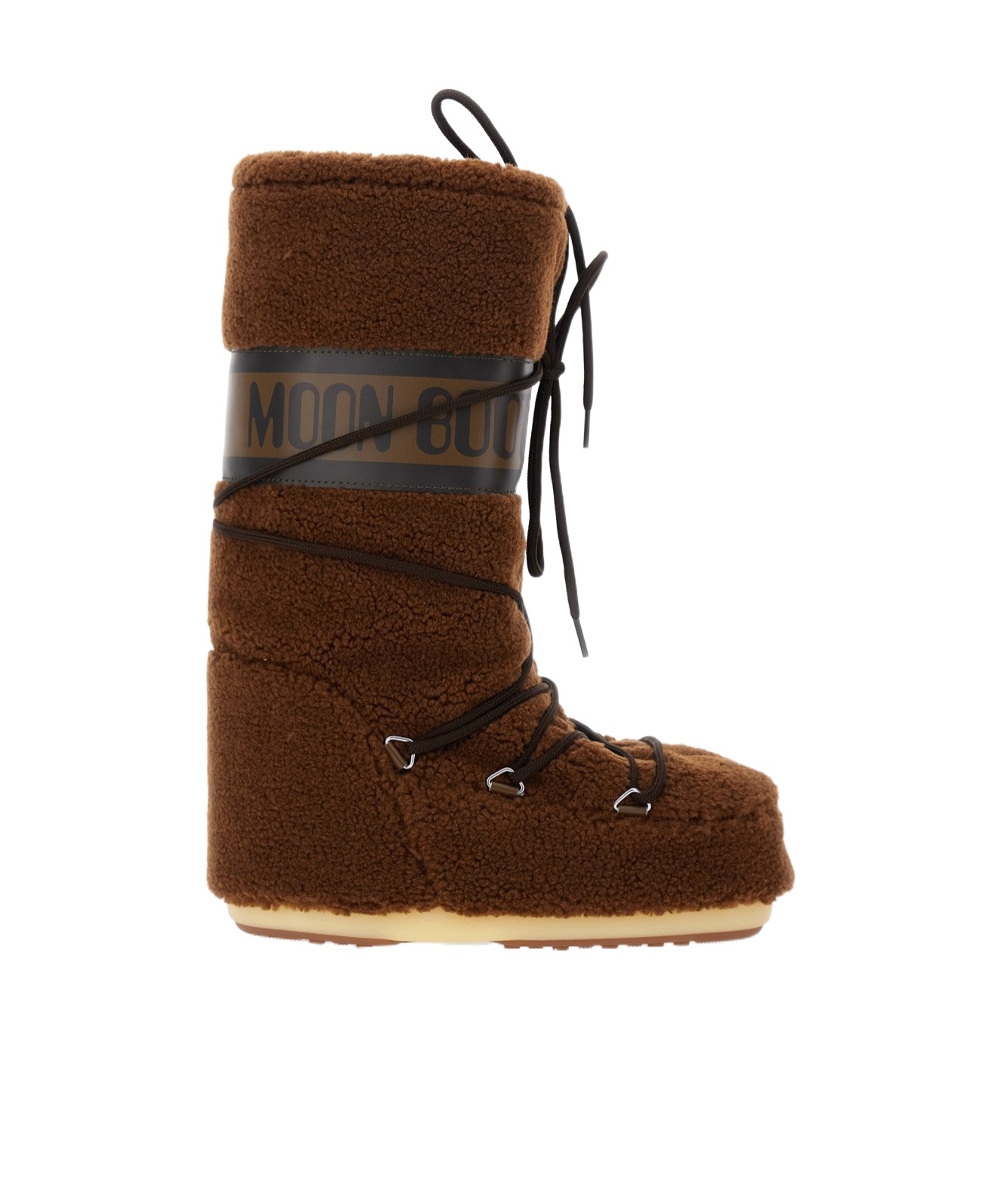 Moon Boot Shearling Boots In Brown