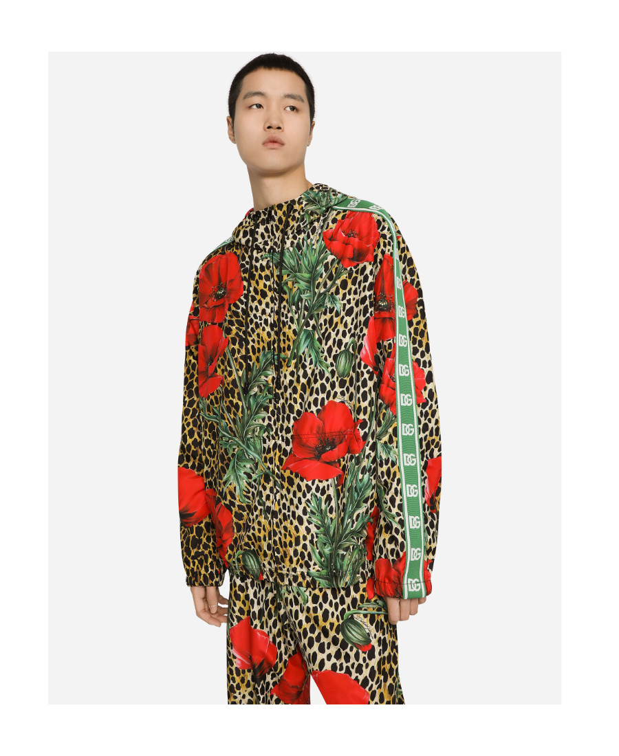 Dolce & Gabbana Floral-print Hooded Jacket In Multicolor