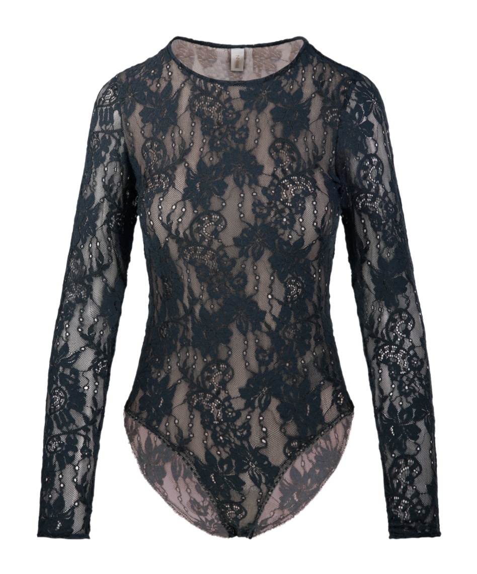Zimmermann Lace Bodysuit In Bottle Green