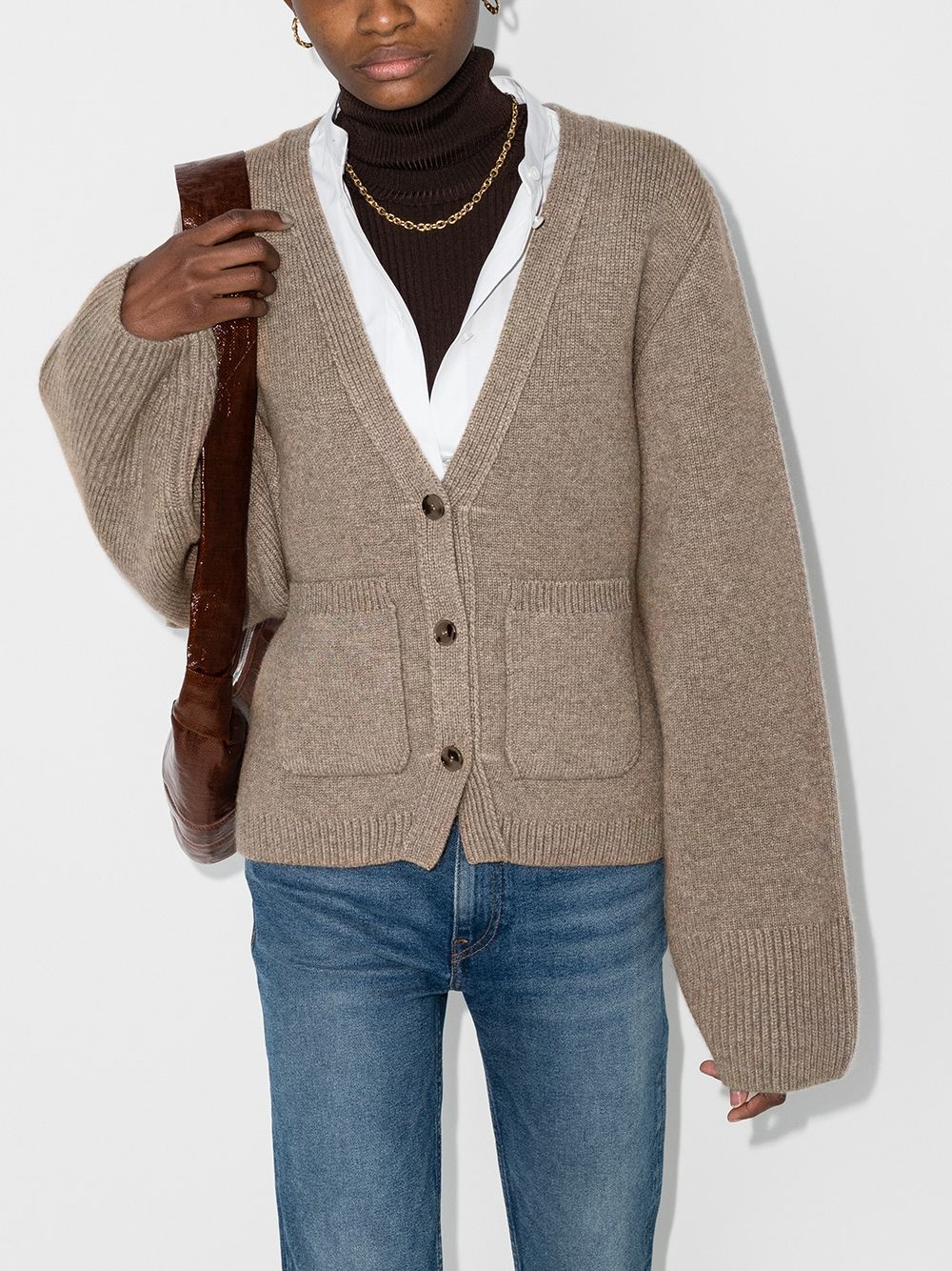 Khaite Super Cardigan In Nude