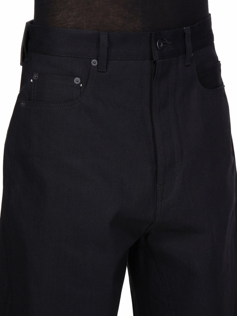 Rick Owens Drkshdw Black Hollywood Geth Cutoffs Denim Shorts In Black