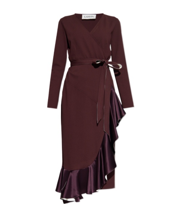 LANVIN WRAPAROUND MIDI DRESS
