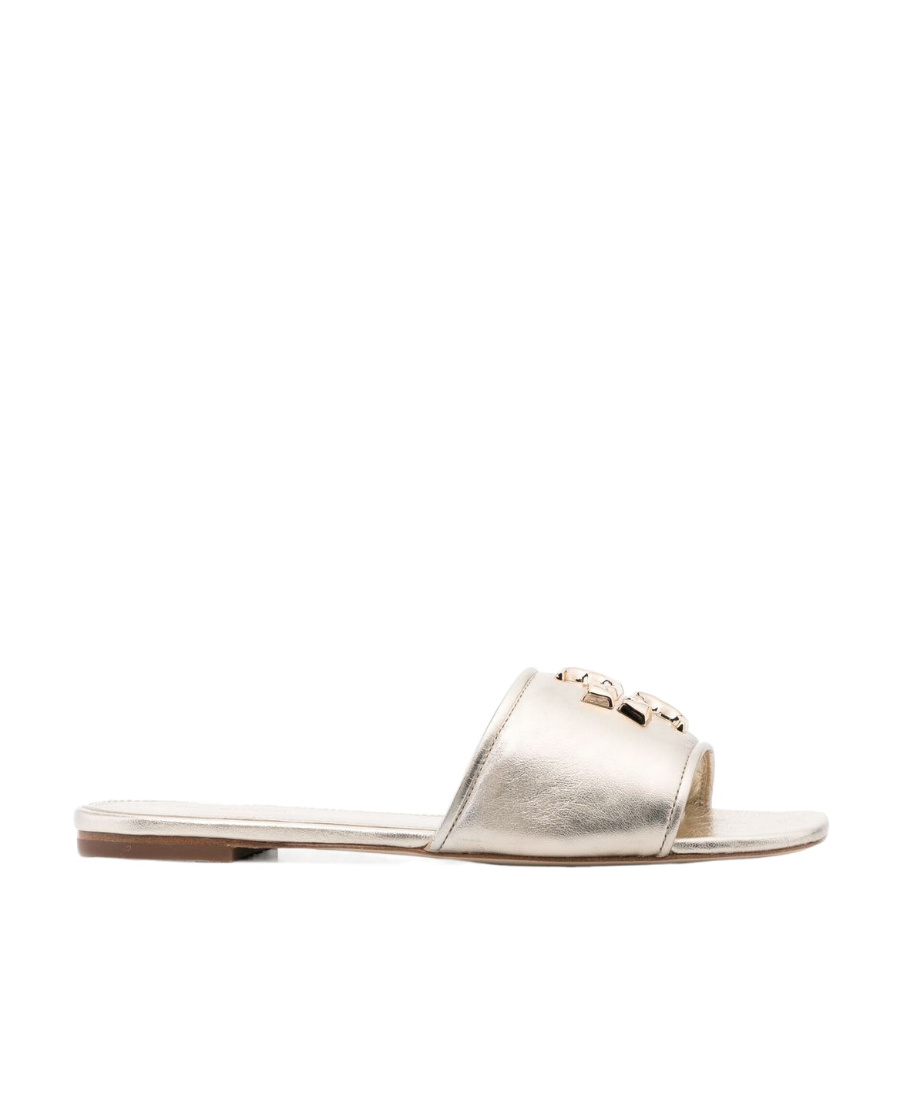 Tory Burch Eleanor Logo-plaque Sliders In Nude