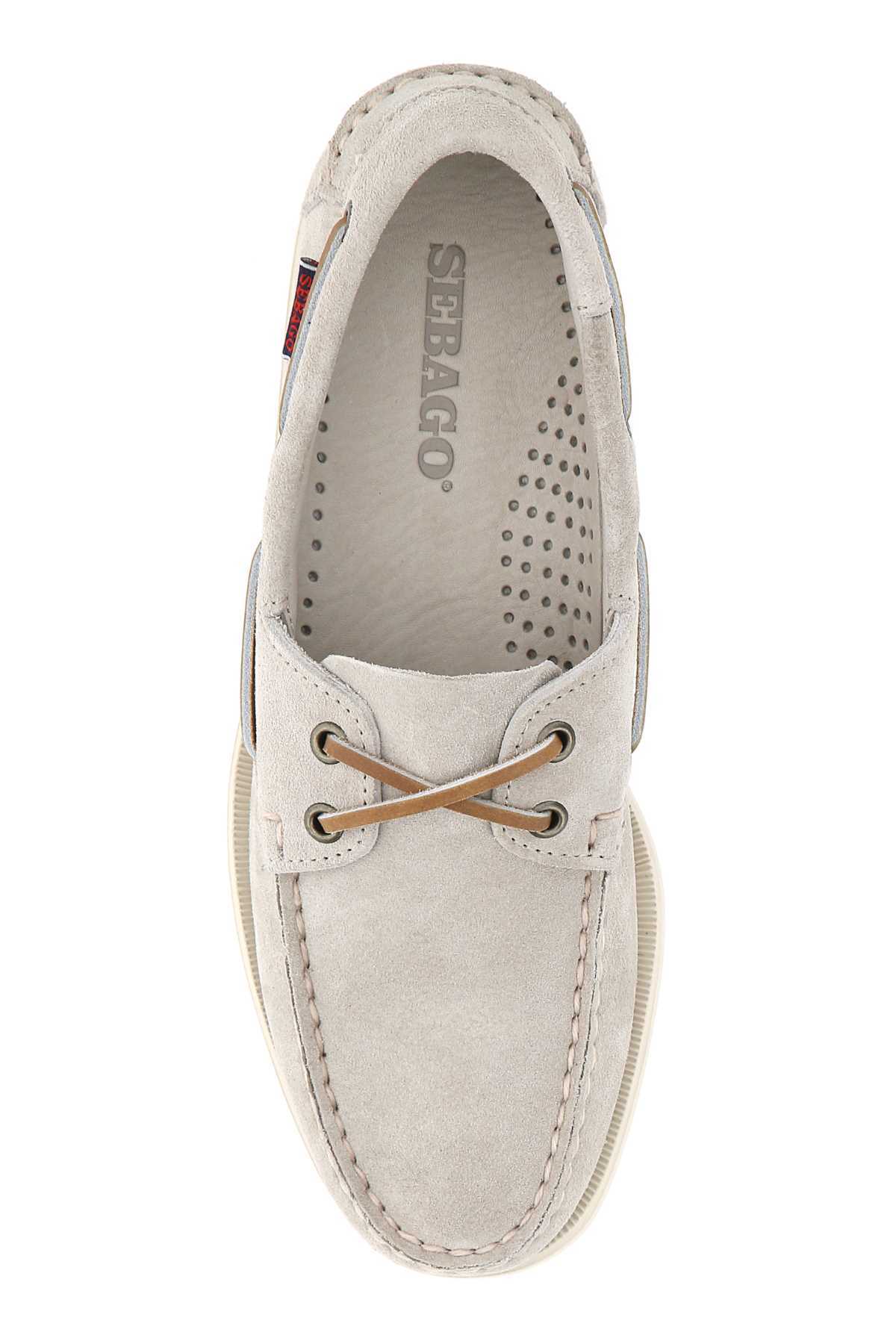 Sebago 'portland Dockside' Beige Loafers With Decorative Laces On The Sides And Contrasting Stitching In Nude