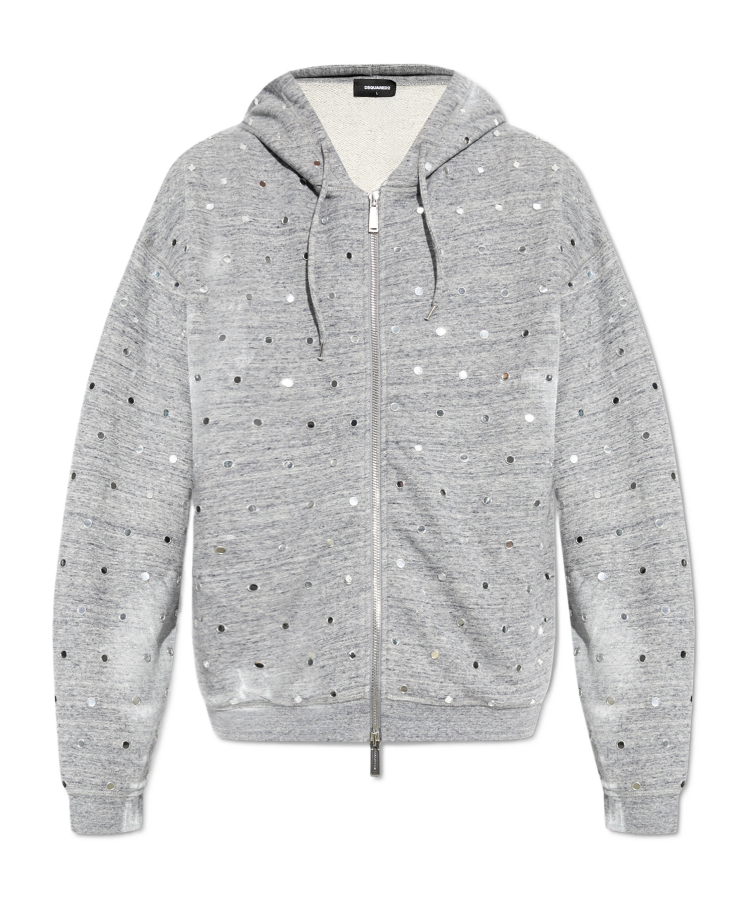 Dsquared2 Zip-up Cotton Hoodie In Gray