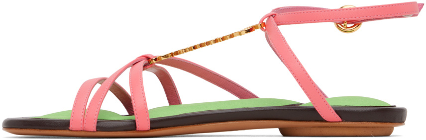 Jacquemus Pralu Strappy Flat Sandals In Pink