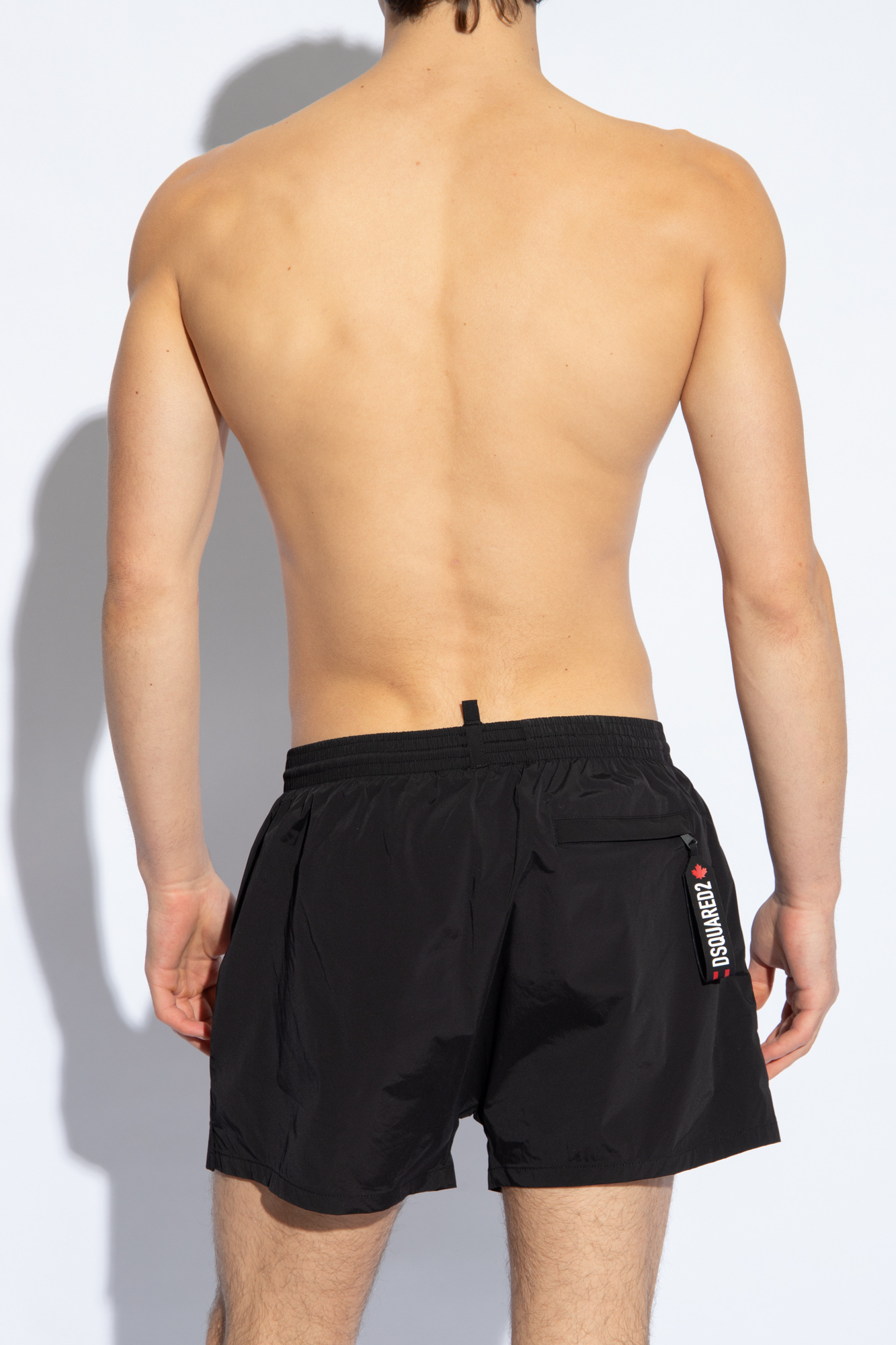 Dsquared2 Drawstring Swimming Shorts In Black