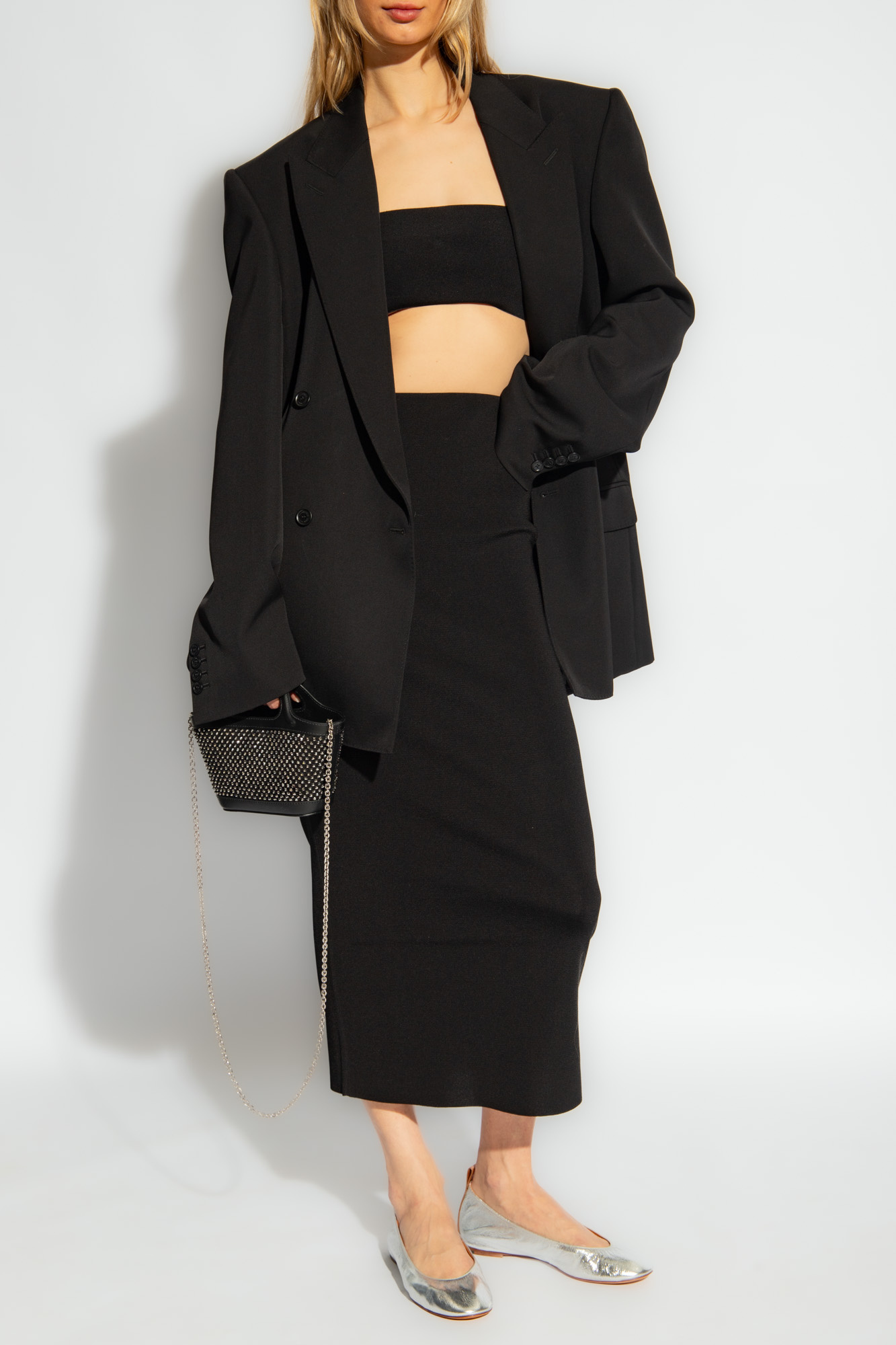 Fabiana Filippi Breast-wiped Jacket In Black