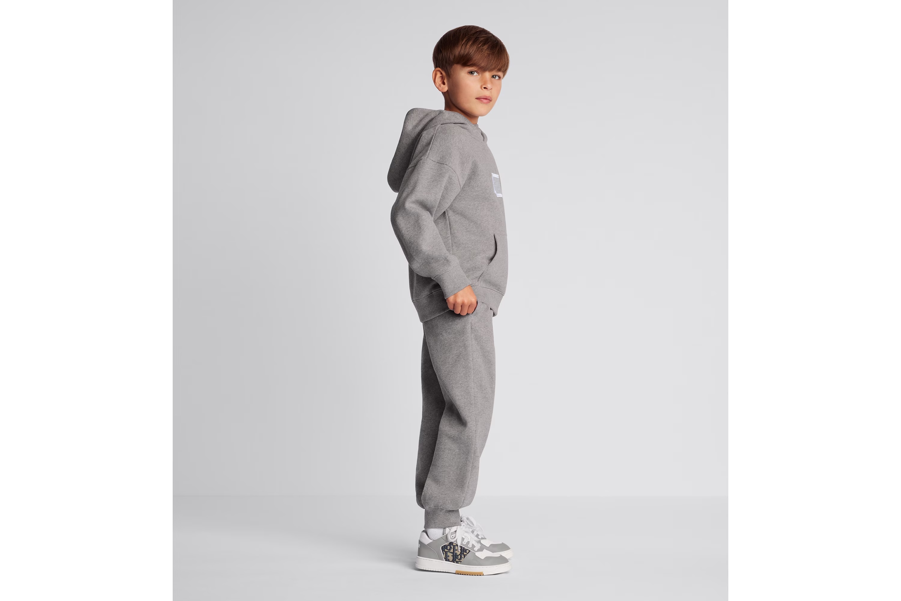 Dior Couture Logo Patch Sweatpants In Gray