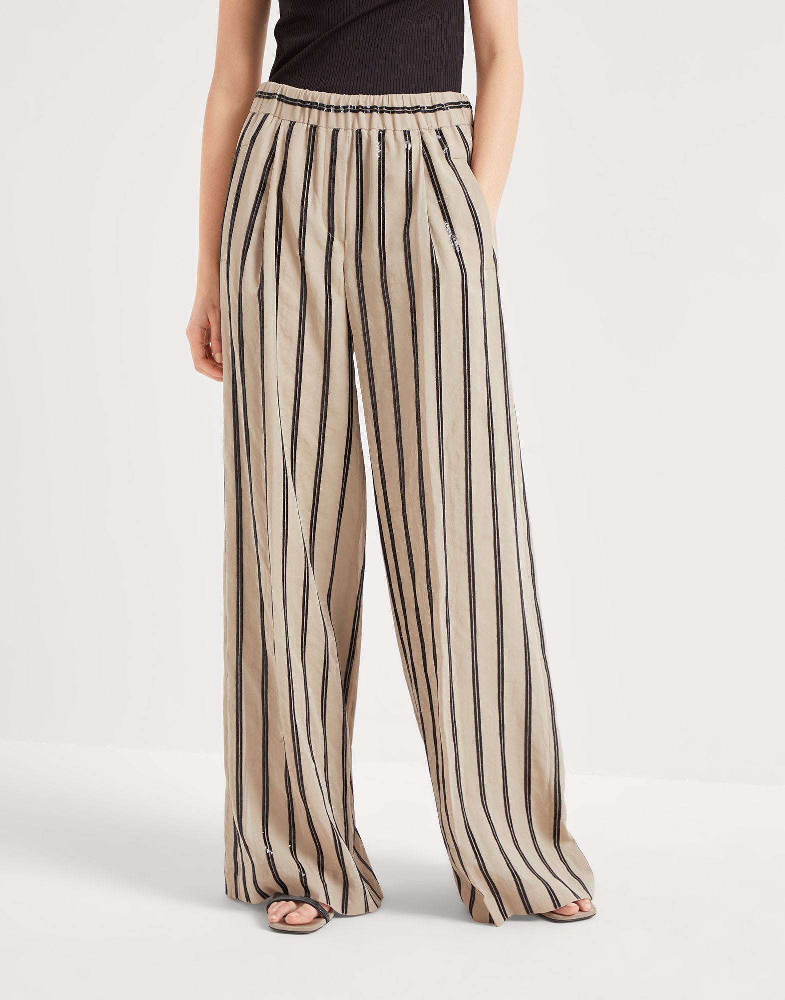 Brunello Cucinelli Loose Track Pants In Neutral