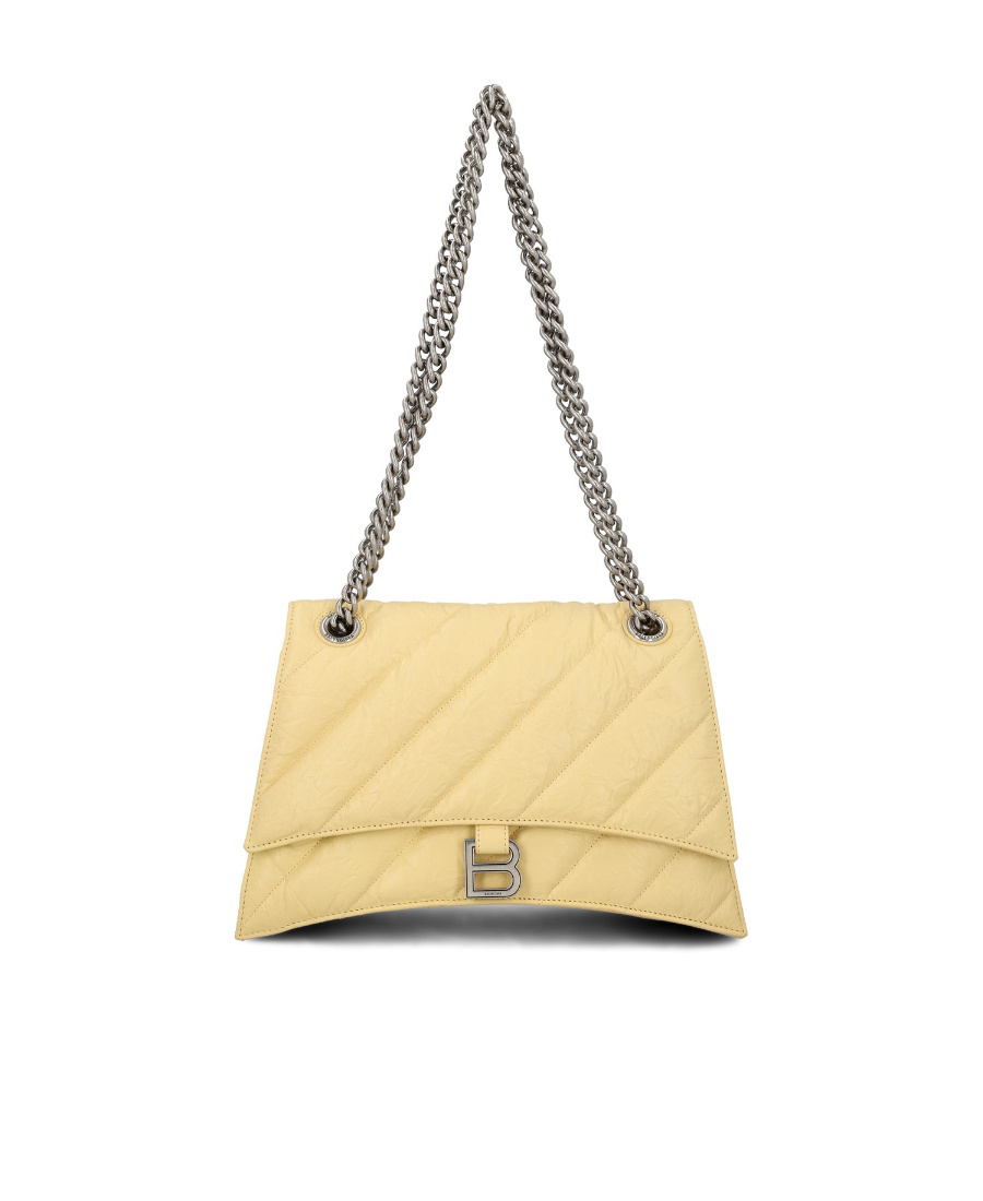 Balenciaga Crush Chain Quilted Medium Shoulder Bag In Yellow
