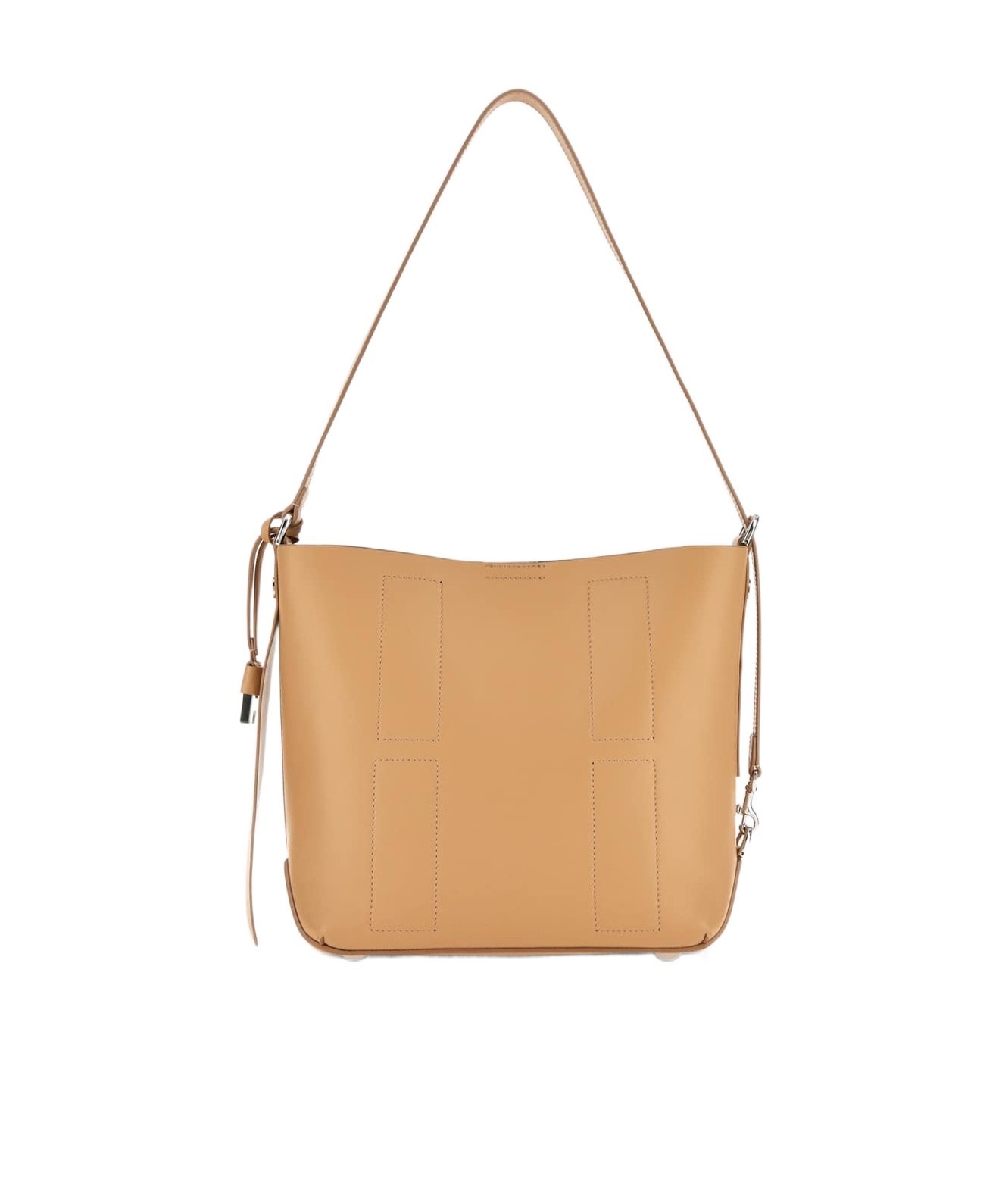 Hogan Strap Adjust Hobo Metal Rectangular Bag In Nude
