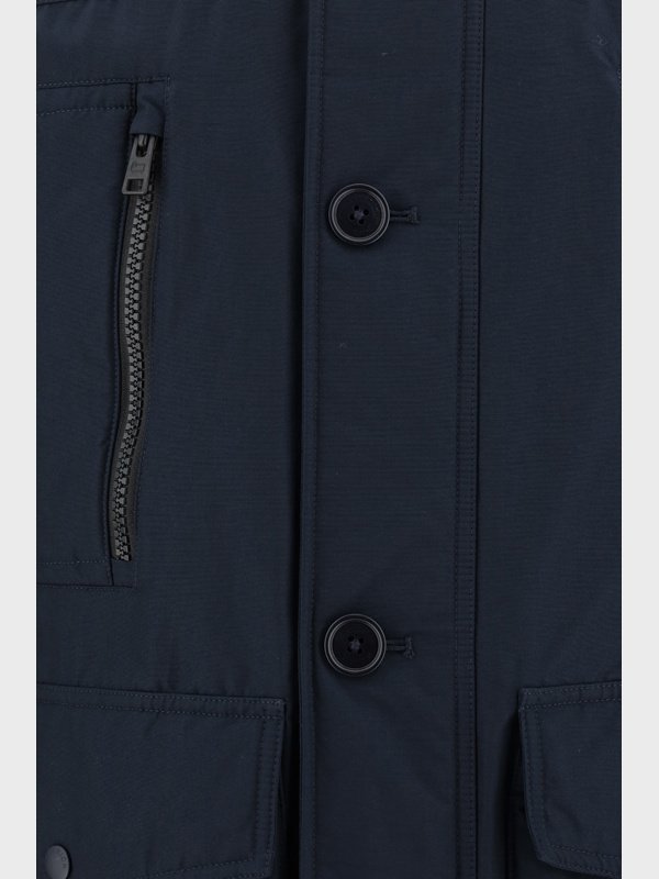 Woolrich Midnight Blue Cotton Down Jacket In Blue