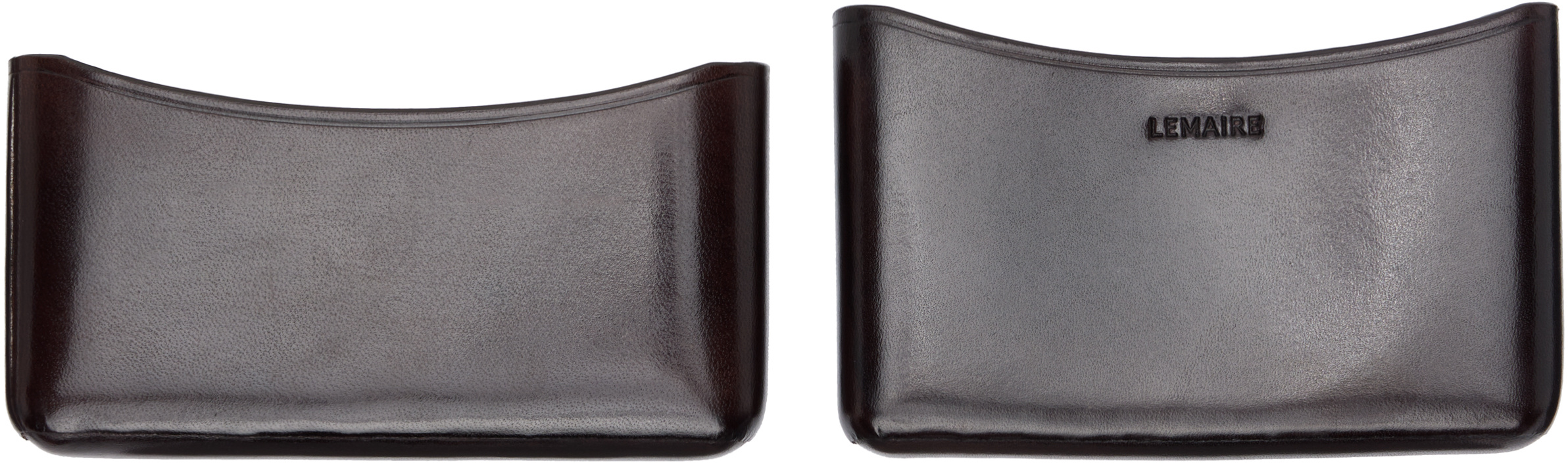 Lemaire Covered Polished Leather Cardholder In Brown