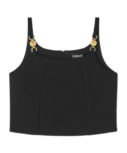 Shop Versace Medusa '95 Crop Top In Black