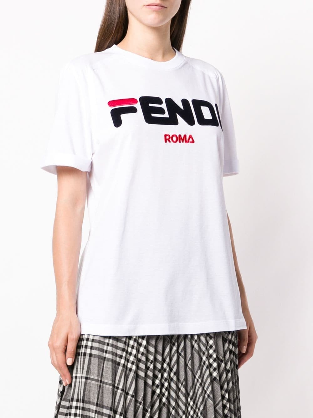 Fendi Star Popular Style X Fila Limited Cooperation Mania Series Short-sleeved T-shirts In White