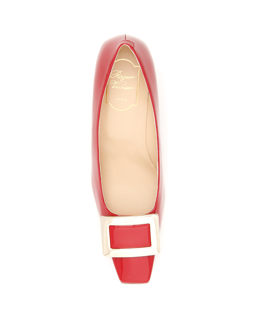 Roger Vivier Belle Vivier Patent Leather Buckle Pumps In Red