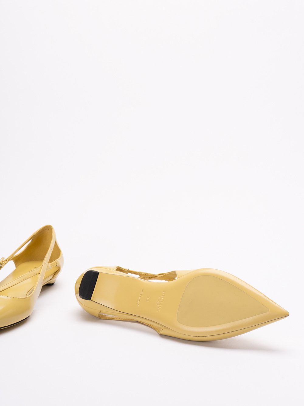 Prada Satin Ballerina Flats In Yellow