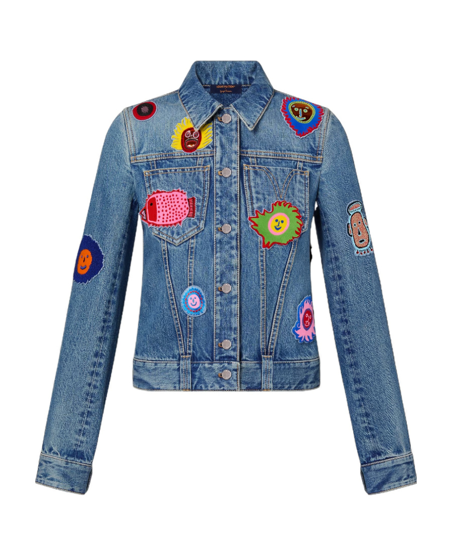 Pre-owned Louis Vuitton Lv X Yk Facial-trimmed Denim Coat