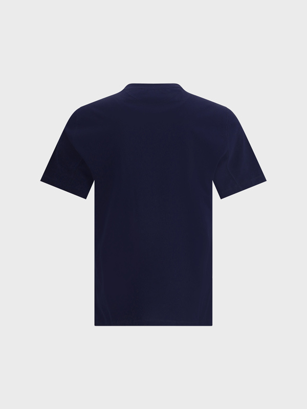 Brunello Cucinelli Cotton Jersey Crew Neck T-shirt With Logo Clothing In Blue
