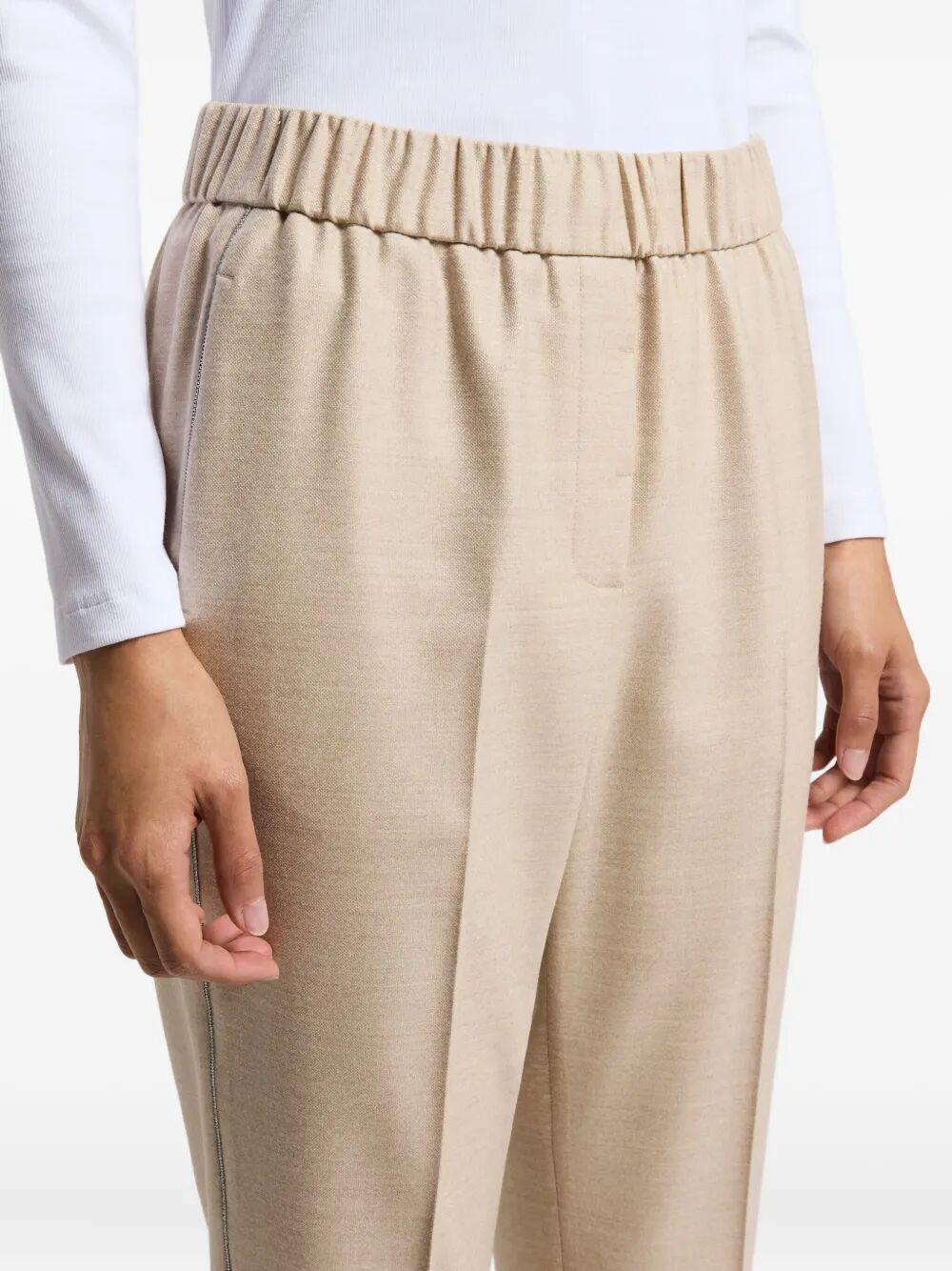 Peserico Elasticated-waist Trousers In Gold