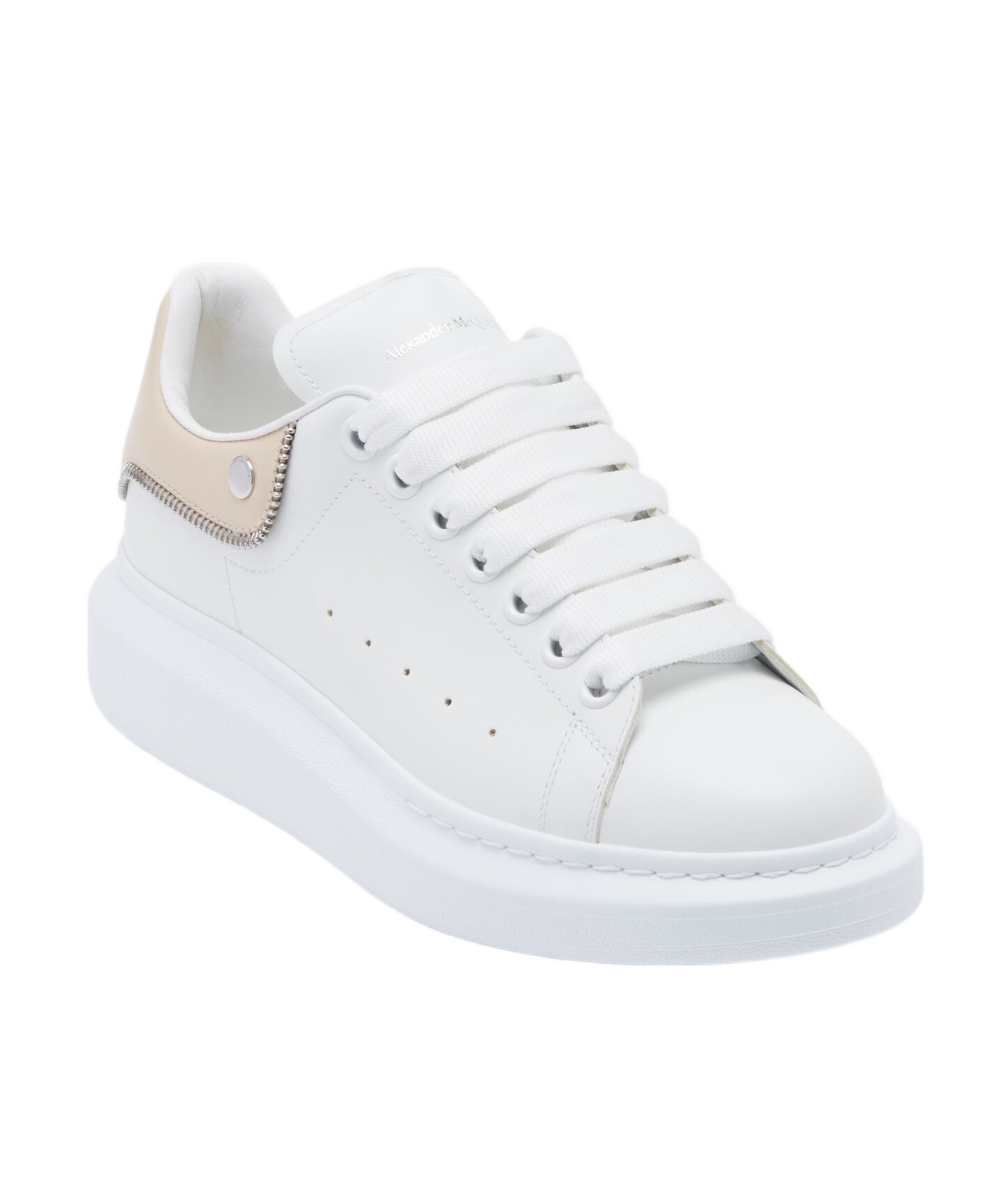 Alexander Mcqueen Logo-print Leather Sneakers In White