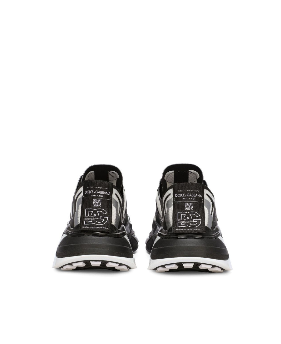 Dolce & Gabbana Two-tones Fabric Dragon Sneakers For Men In Black