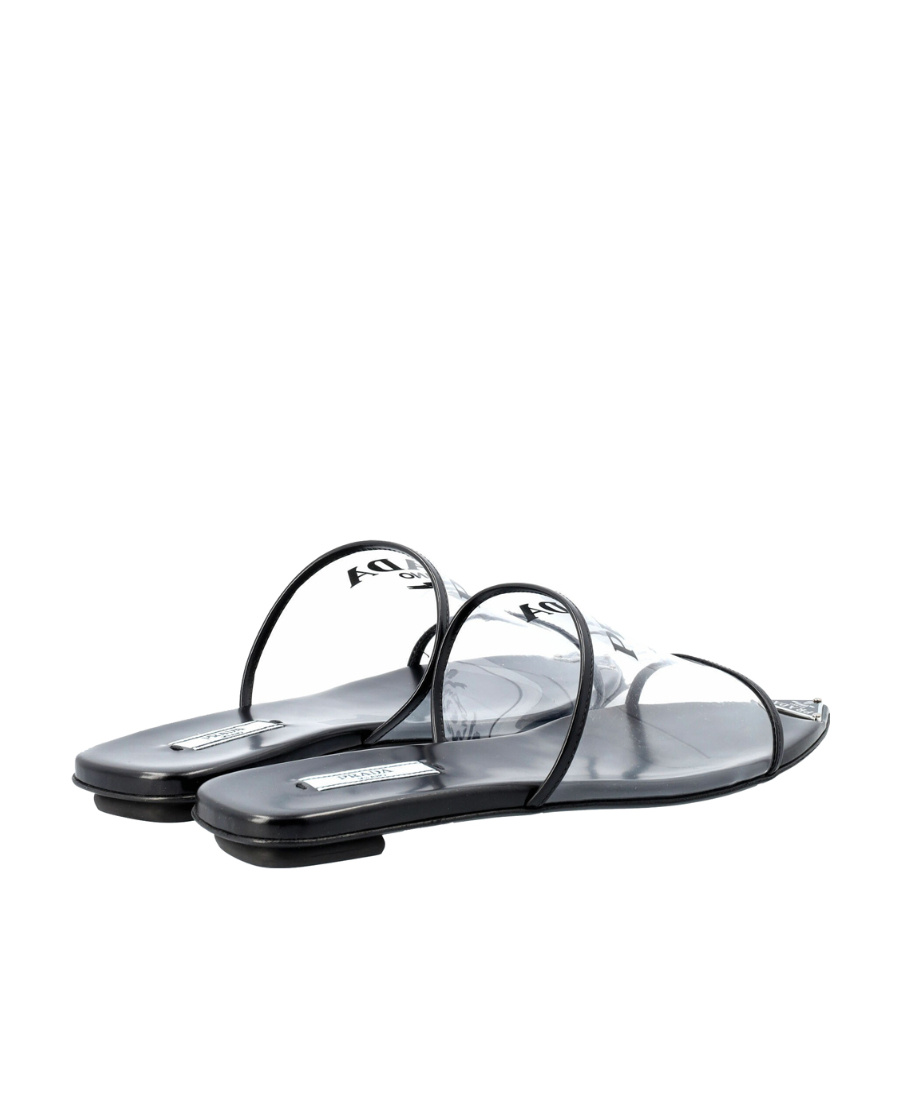 Prada Women Transparent Plex Slippers In Black