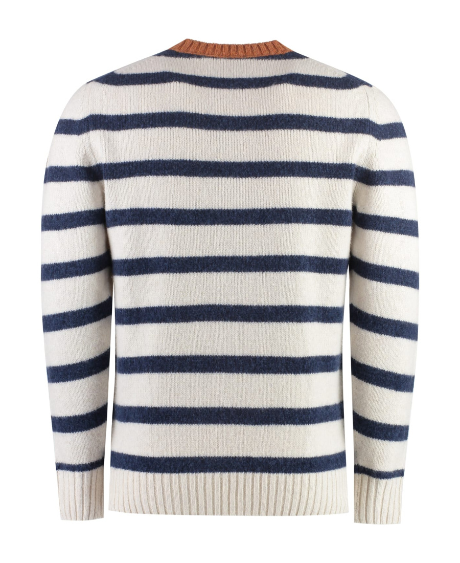 Paul & Shark Round Collar And Long-sleeved Pullover In White