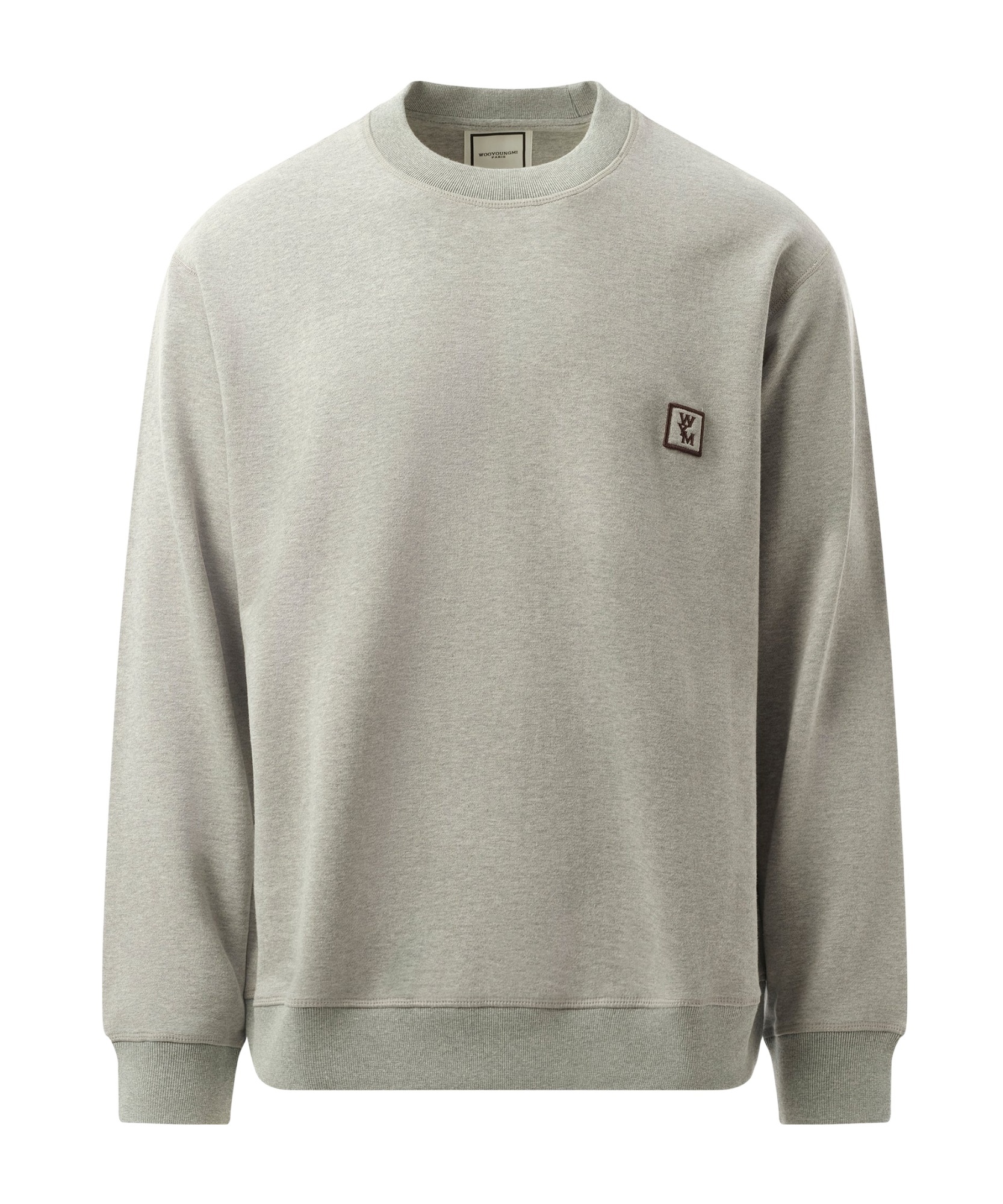 Wooyoungmi Round-collar Long-sleeve Hoodie In Gray
