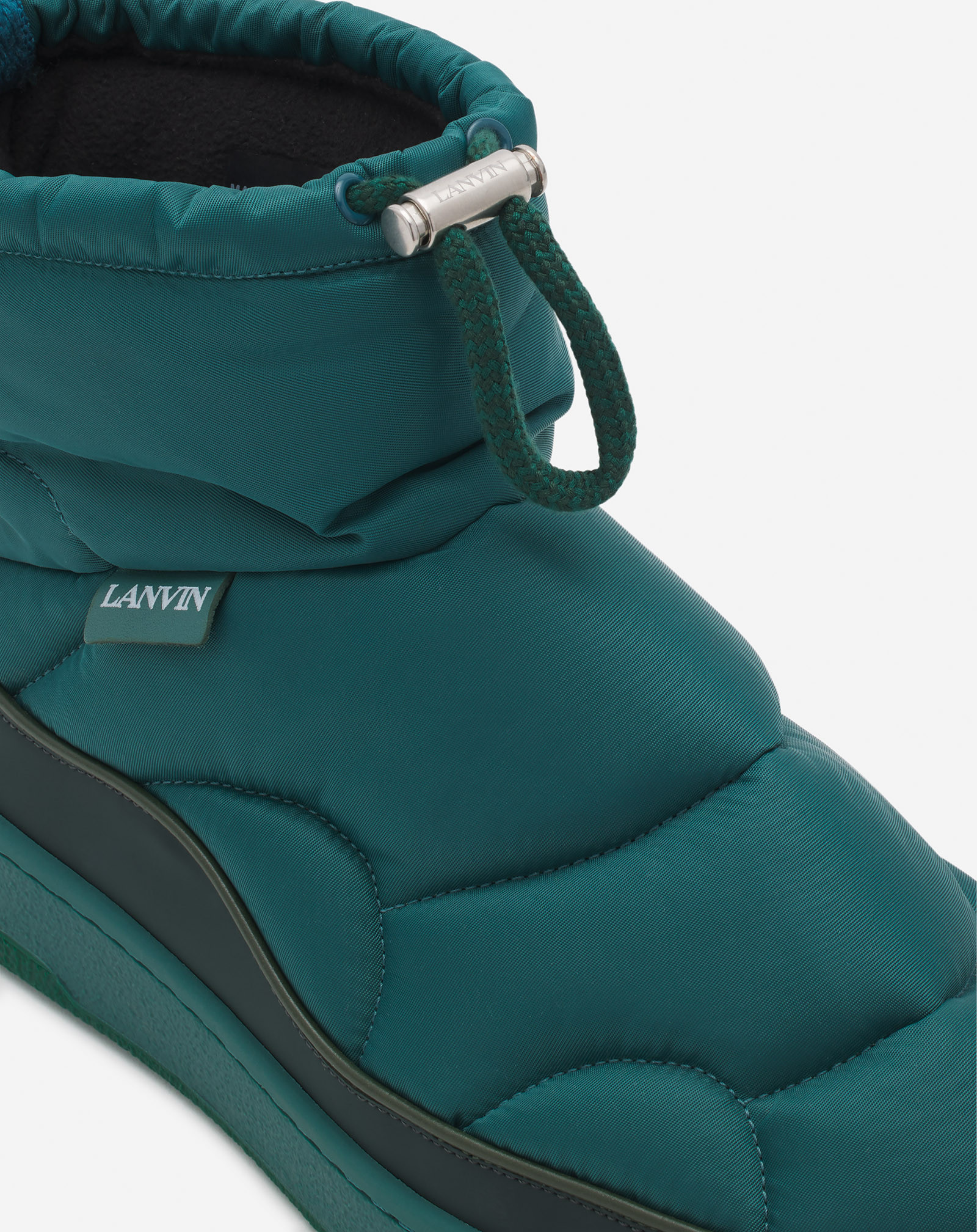Lanvin Quilted Drawstring-ankle Boots In Blue