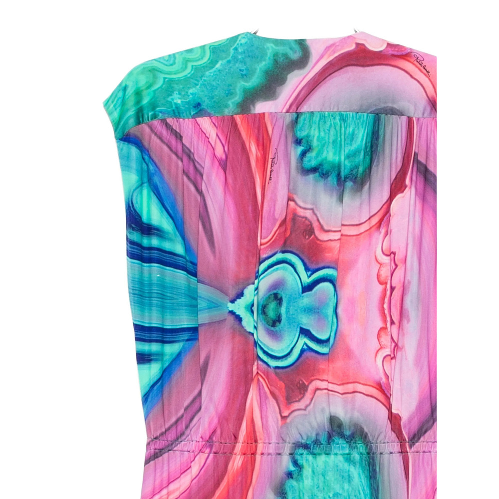 Roberto Cavalli Tassel-detail Buttoned Dress In Multi
