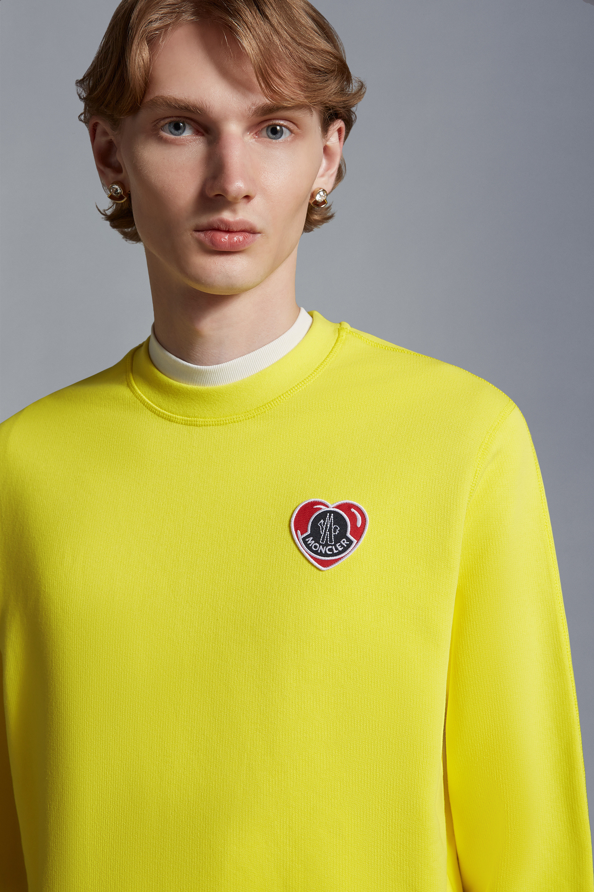Moncler Logo Long-sleeved Sweater In Yellow